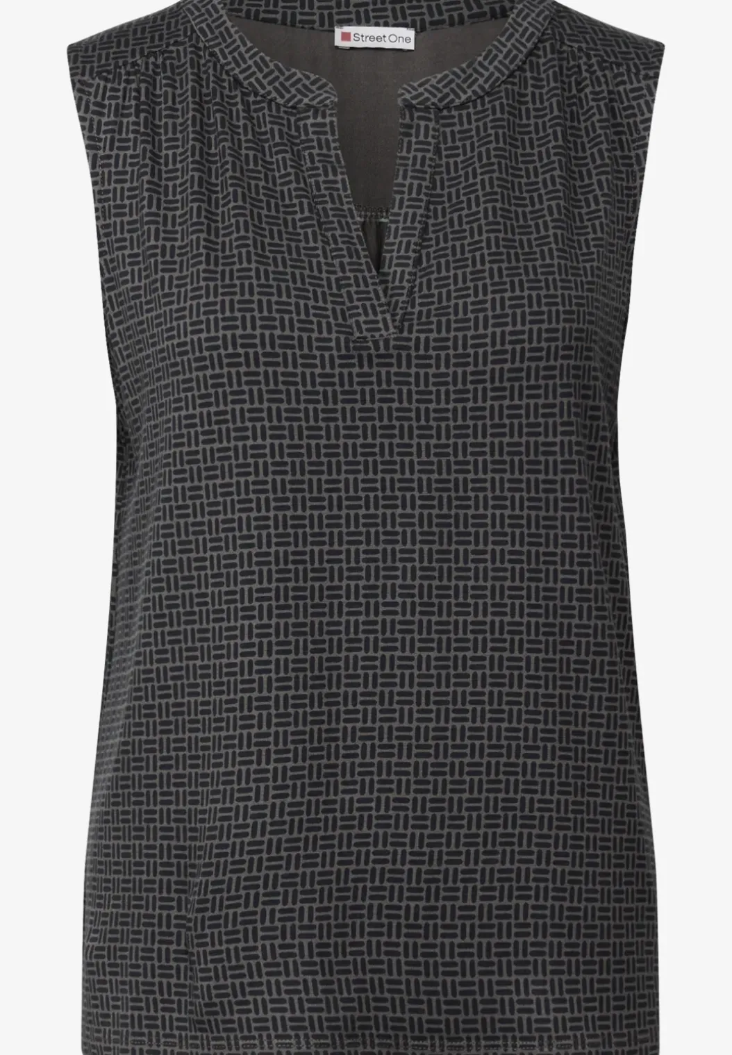 Tricot top met gespleten hals