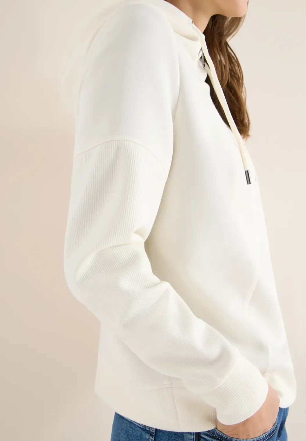 Troyer sweatshirt met capuchon