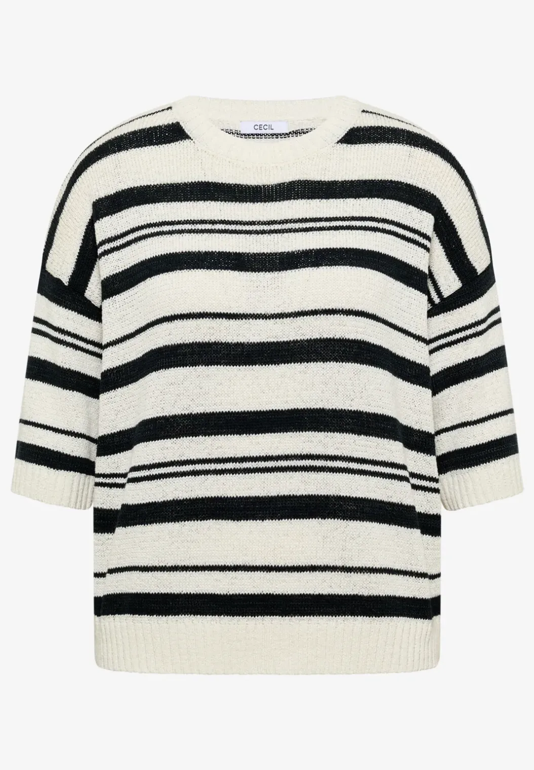 Trui met korte mouwen en strepen