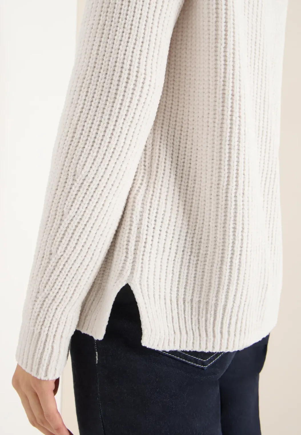 Trui van chenille met col