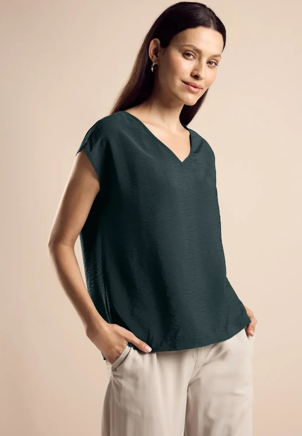 T-shirt met V-hals