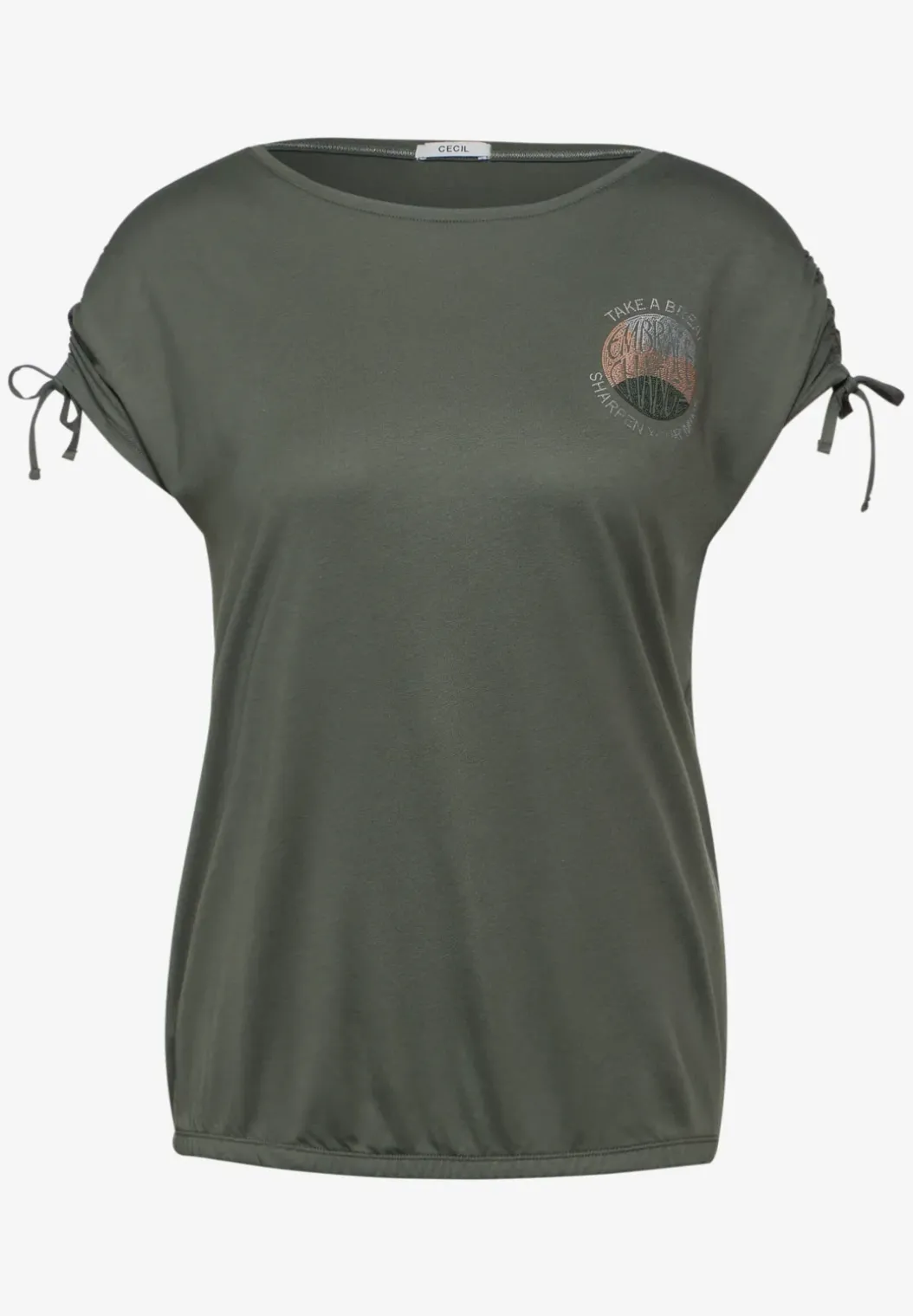 T-shirt met plooien