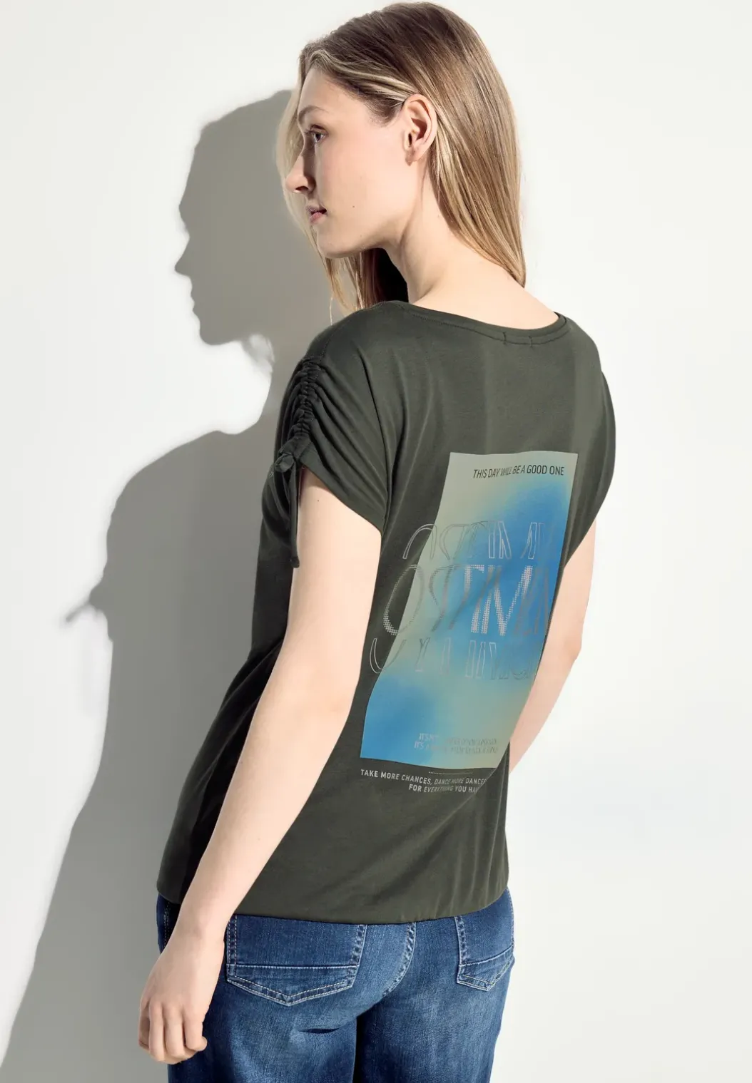 T-shirt met plooien