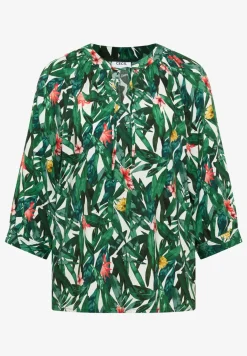 Tuniek met 3/4 mouwen, gespleten hals en print