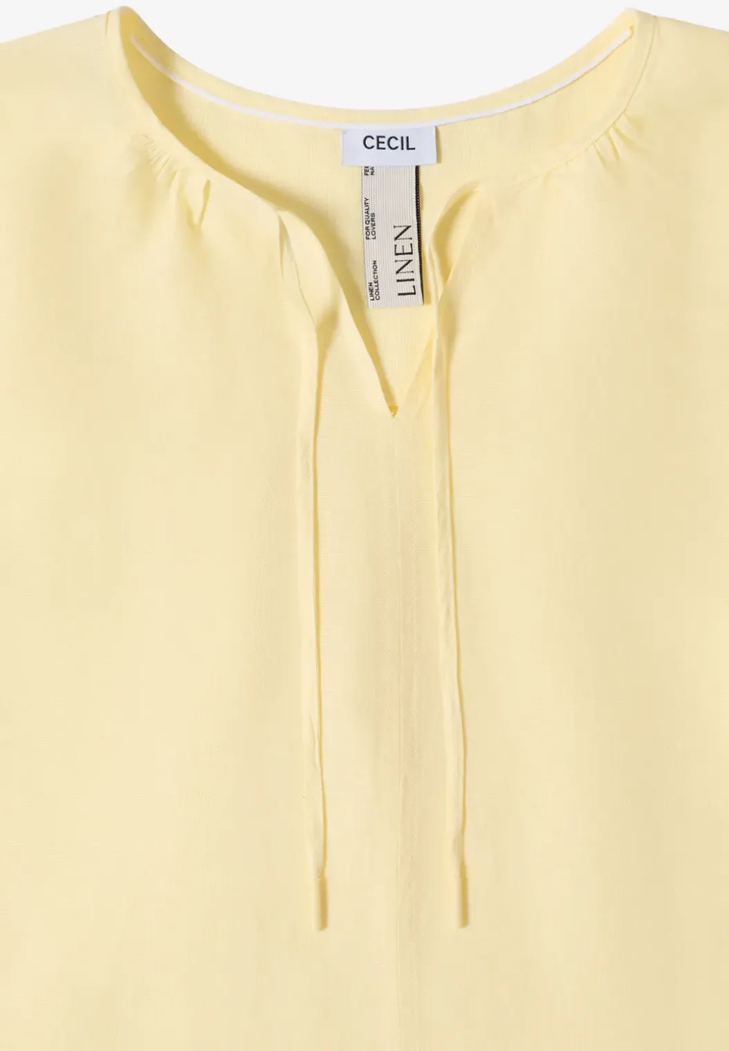Tuniek met gespleten hals in linnenmix
