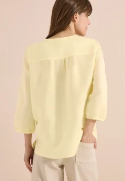 Tuniek met gespleten hals in linnenmix