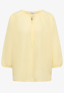 Tuniek met gespleten hals in linnenmix