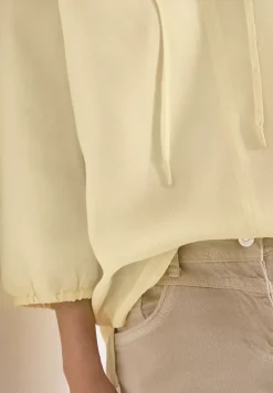 Tuniek met gespleten hals in linnenmix