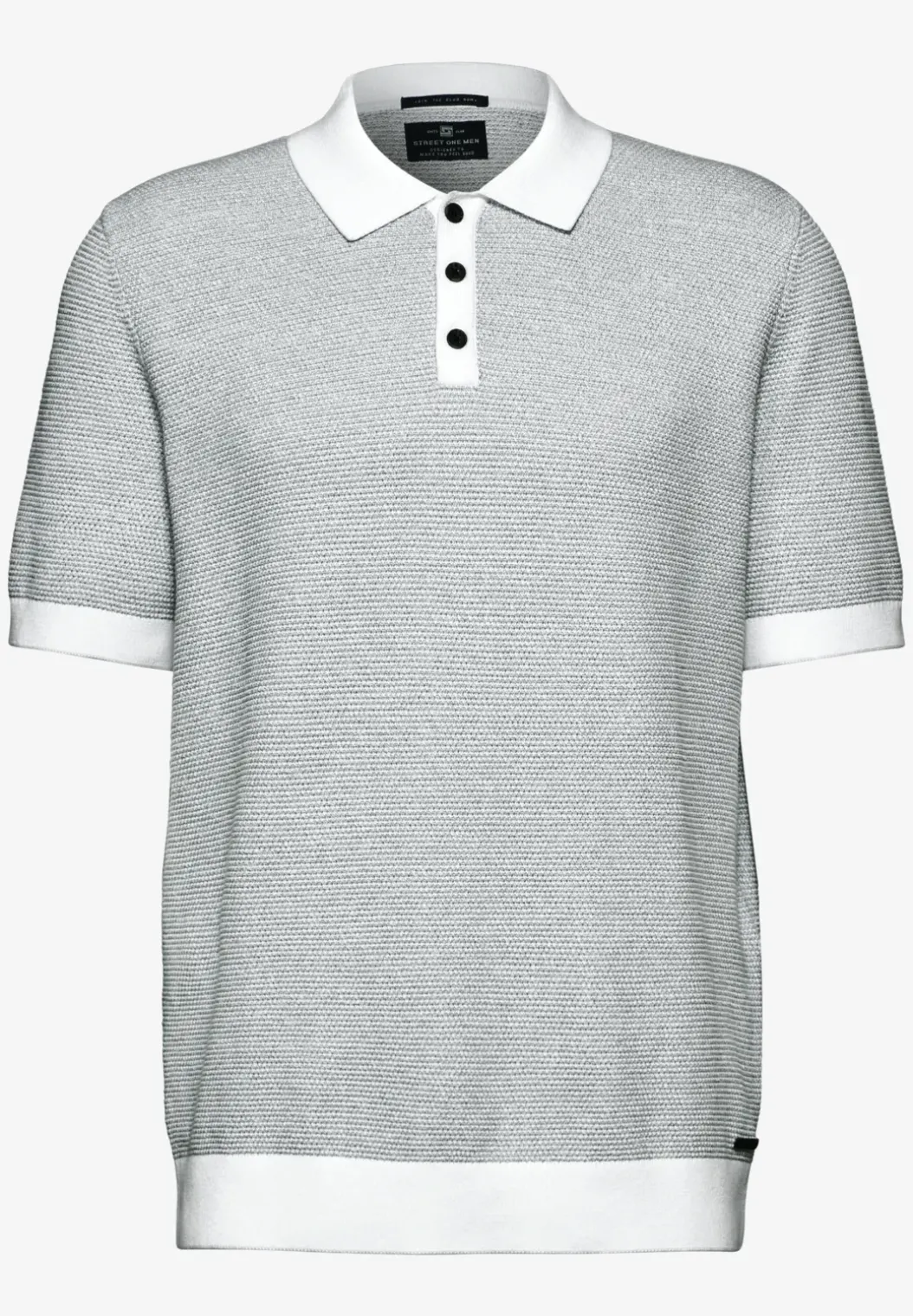 Tweekleurig gestructureerd poloshirt