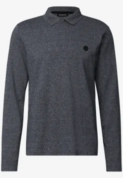 Tweekleurige polo met lange mouwen