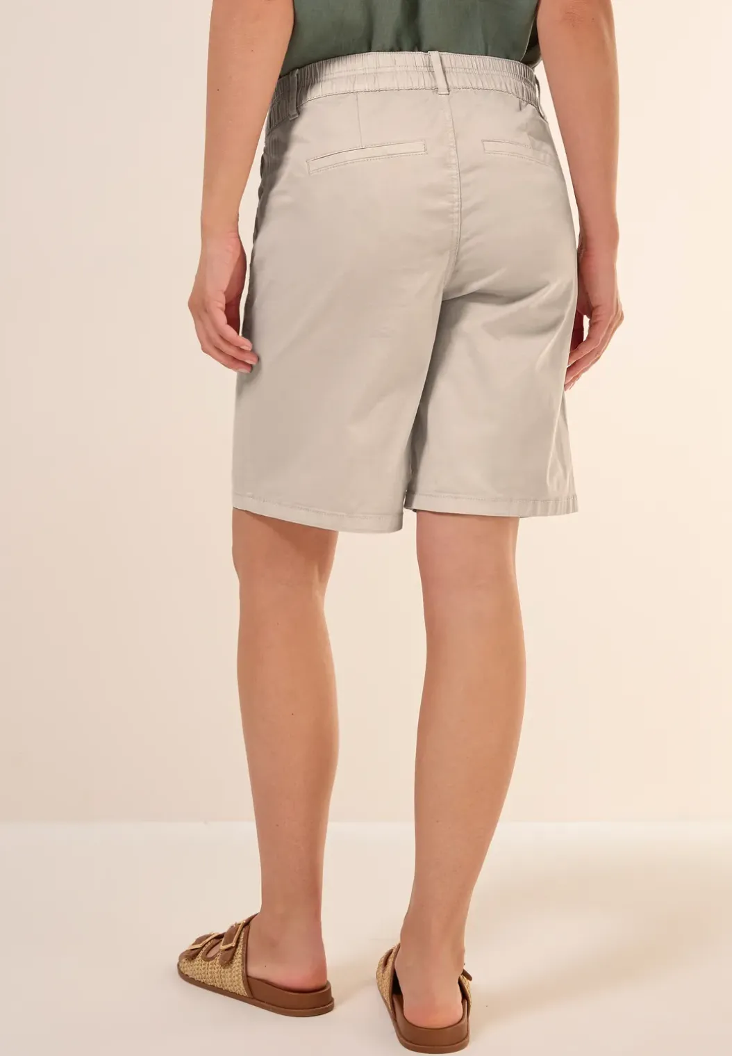 Twill shorts in een verwassen look