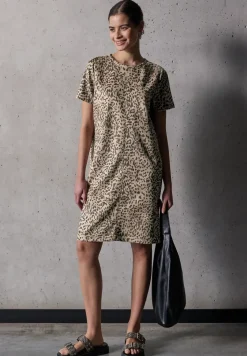 Velours jurk met leoprint
