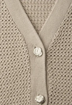 Vest met korte mouwen, V-hals en structuur