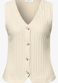 Vest met V-hals en knoopsluiting