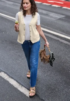 Vest met V-hals en knoopsluiting