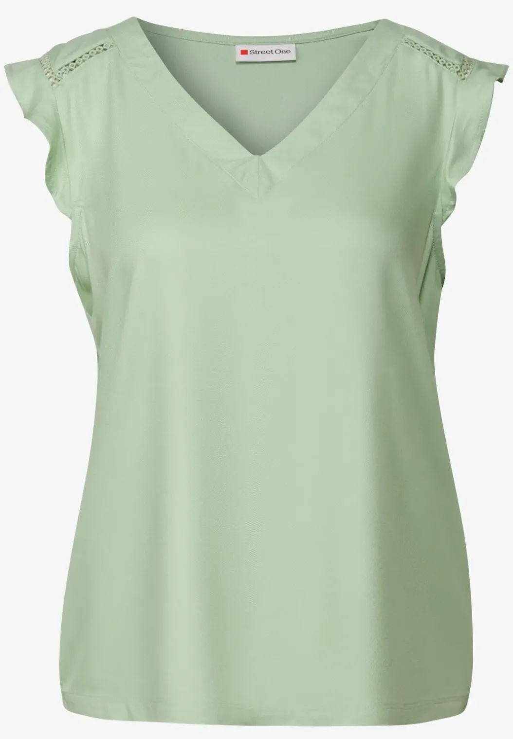V-hals top met gehaakte details