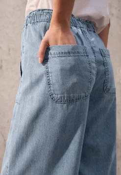 Wide leg jeans paperbag