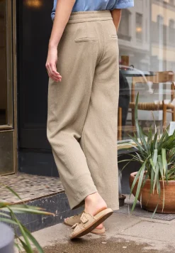 Wide Legs broek in crinkle crashstructuur