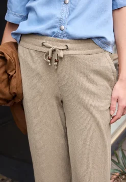 Wide Legs broek in crinkle crashstructuur