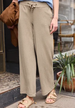 Wide Legs broek in crinkle crashstructuur