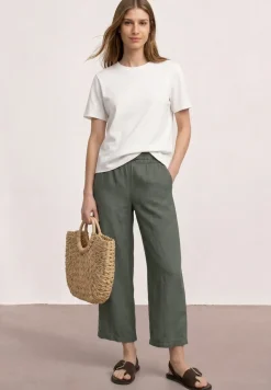Wide Legs broek in een Loose Fit van linnen