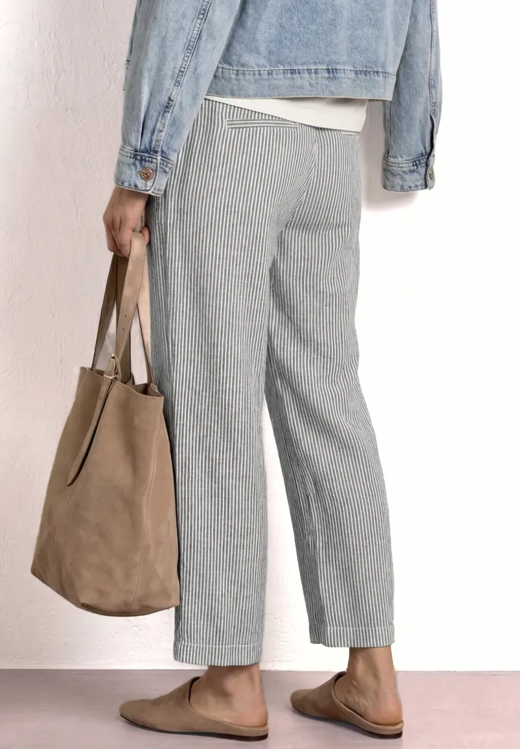 Wide Legs broek in een Loose Fit van linnen