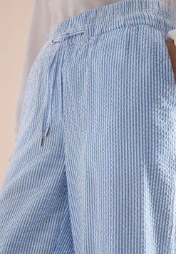 Wide Legs broek in seersucker kwaliteit