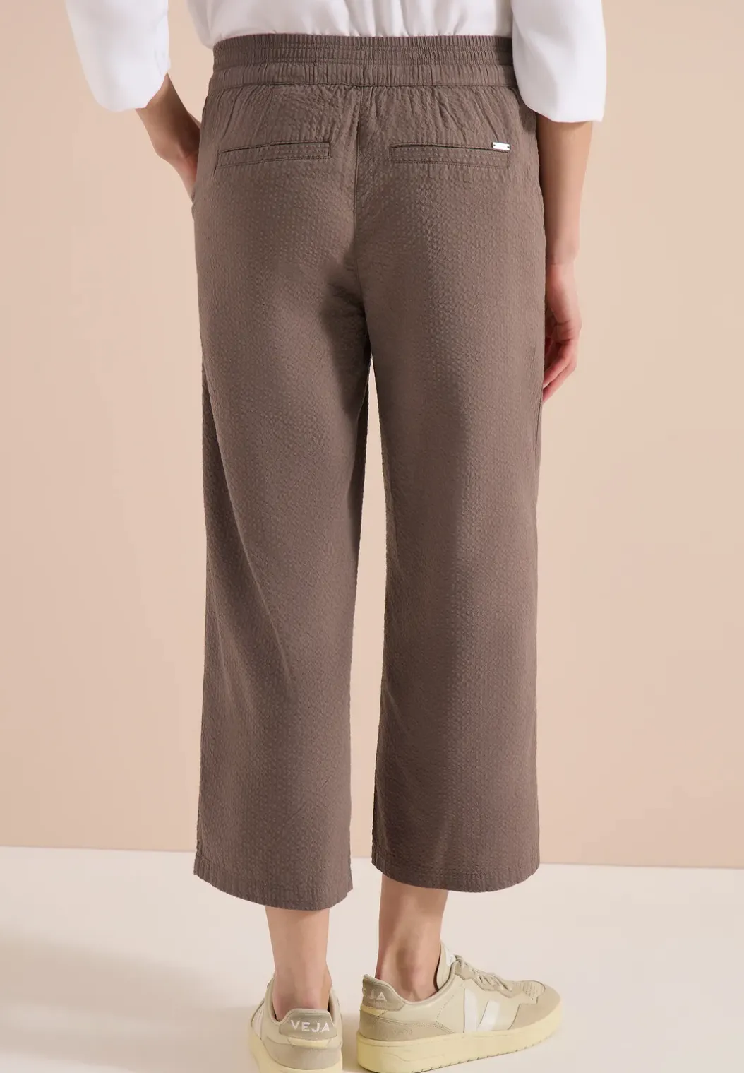 Wide Legs broek in seersucker kwaliteit