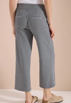 Wide Legs broek in seersucker stof