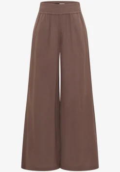 Wide Legs broek met crêpe structuur