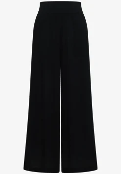 Wide Legs broek met crêpe structuur