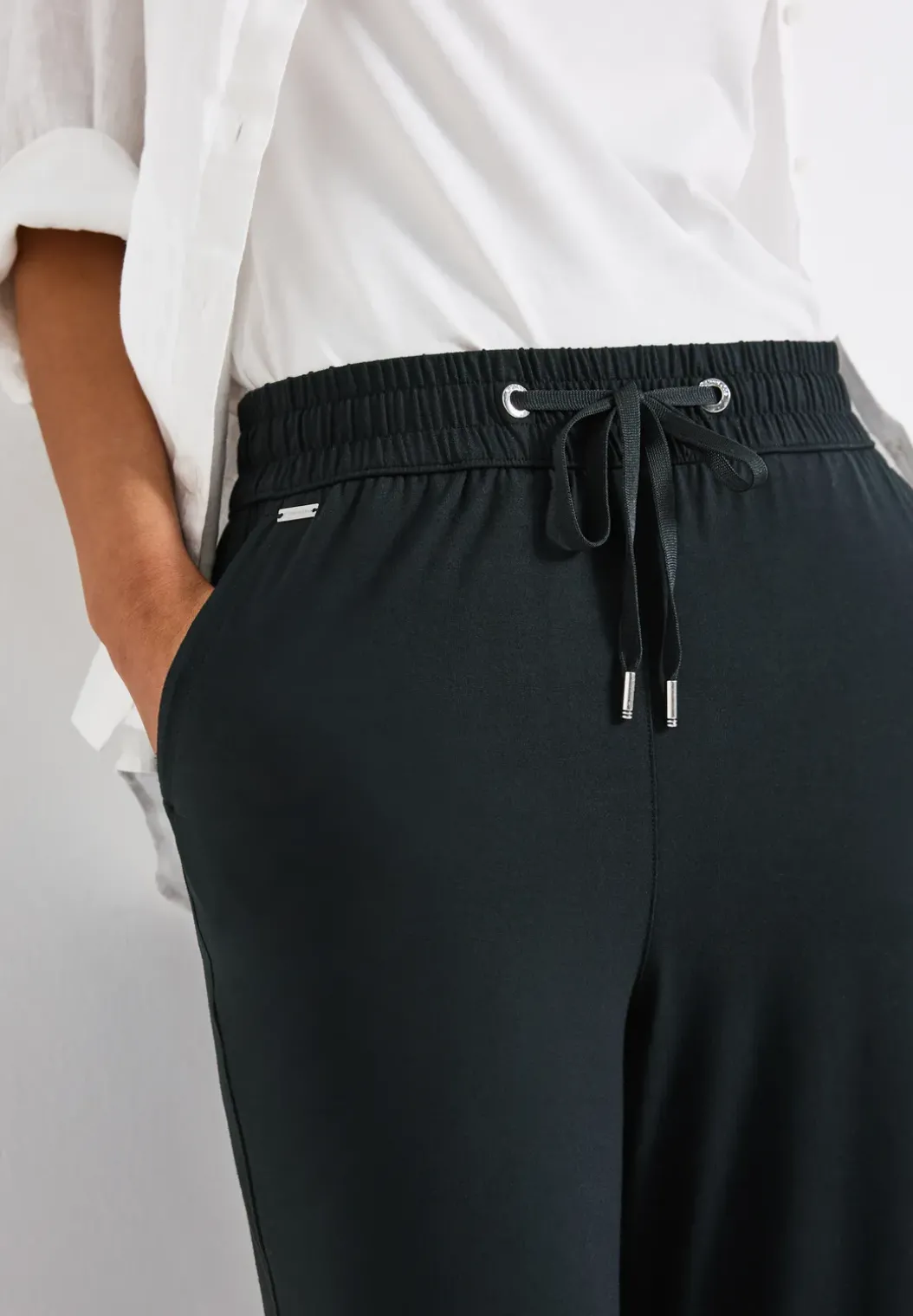 Wide Legs broek met jogg tailleband