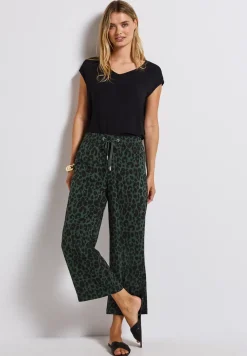 Wide Legs broek met leoprint