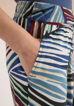 Wide Legs broek met print en riemdetail