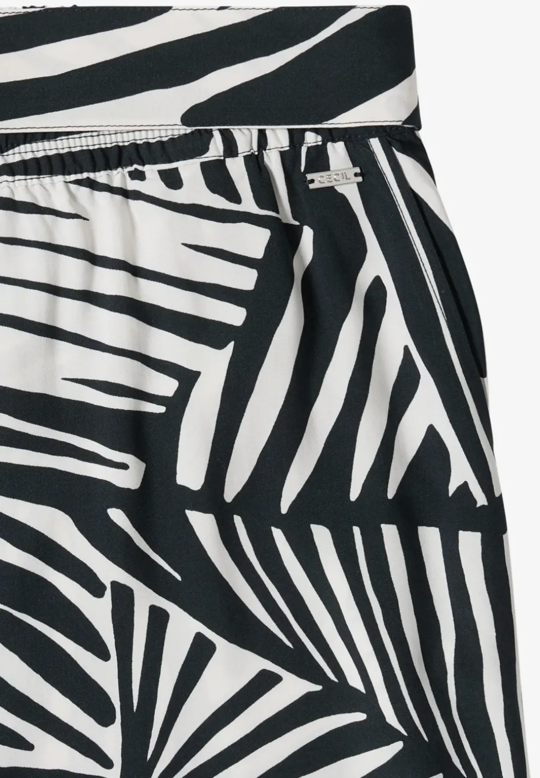 Wide Legs broek met print en riemdetail