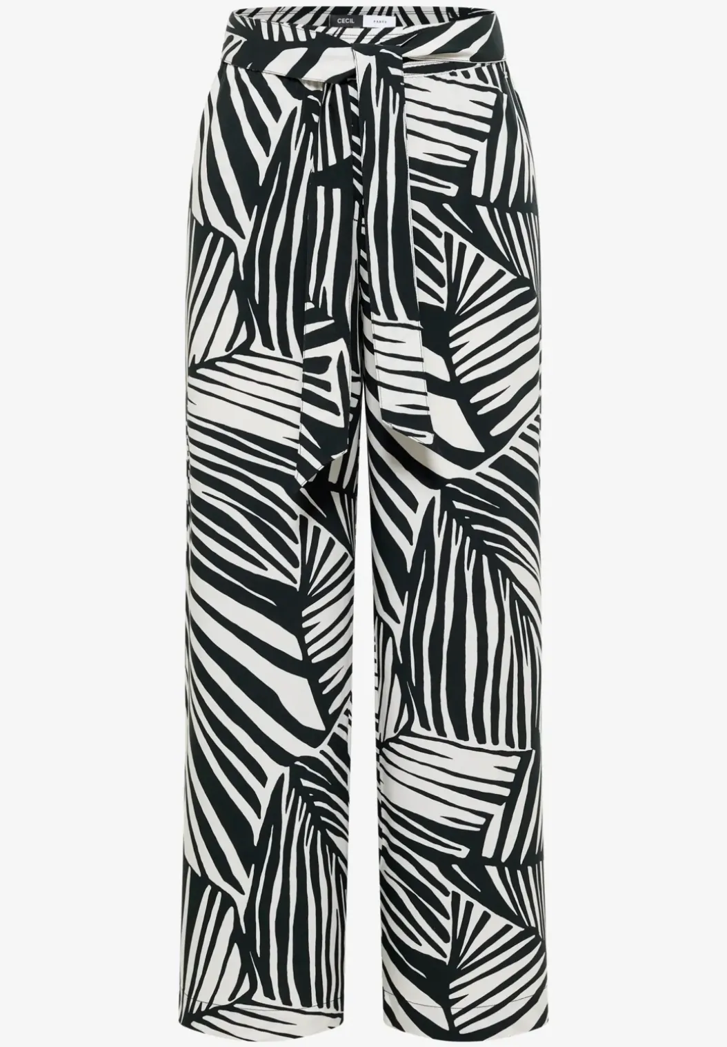 Wide Legs broek met print en riemdetail