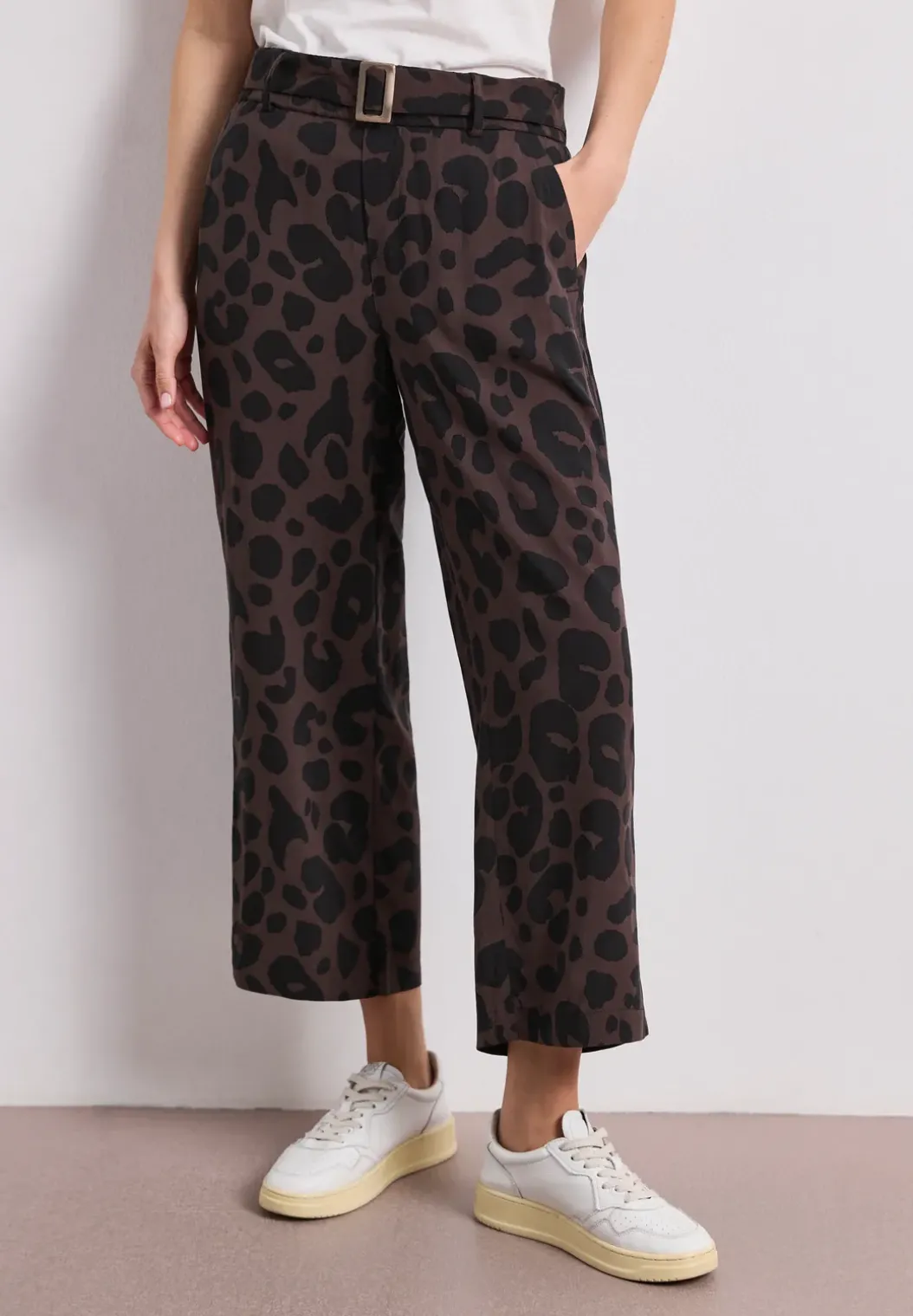 Wide Legs broek met riemdetail