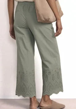 Wide Legs broek met Shiffley borduursel