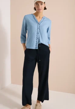 Wide Legs broek met ton-sur-ton tape detail