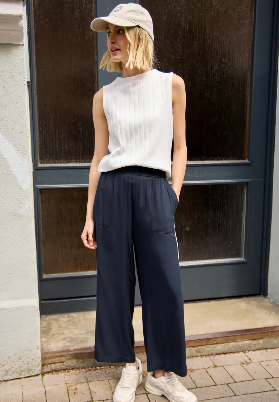 Wide Legs culottes in een Loose Fit met biezen