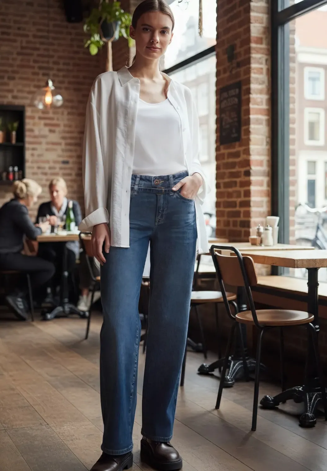 Wide Legs jeans met detail