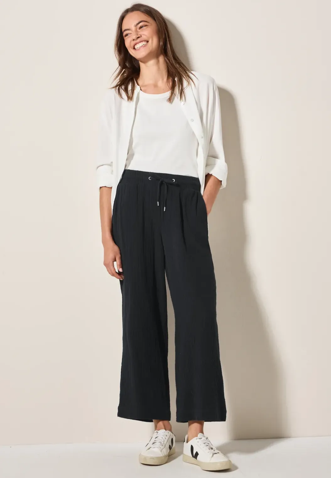 Wide Legs mousseline broek