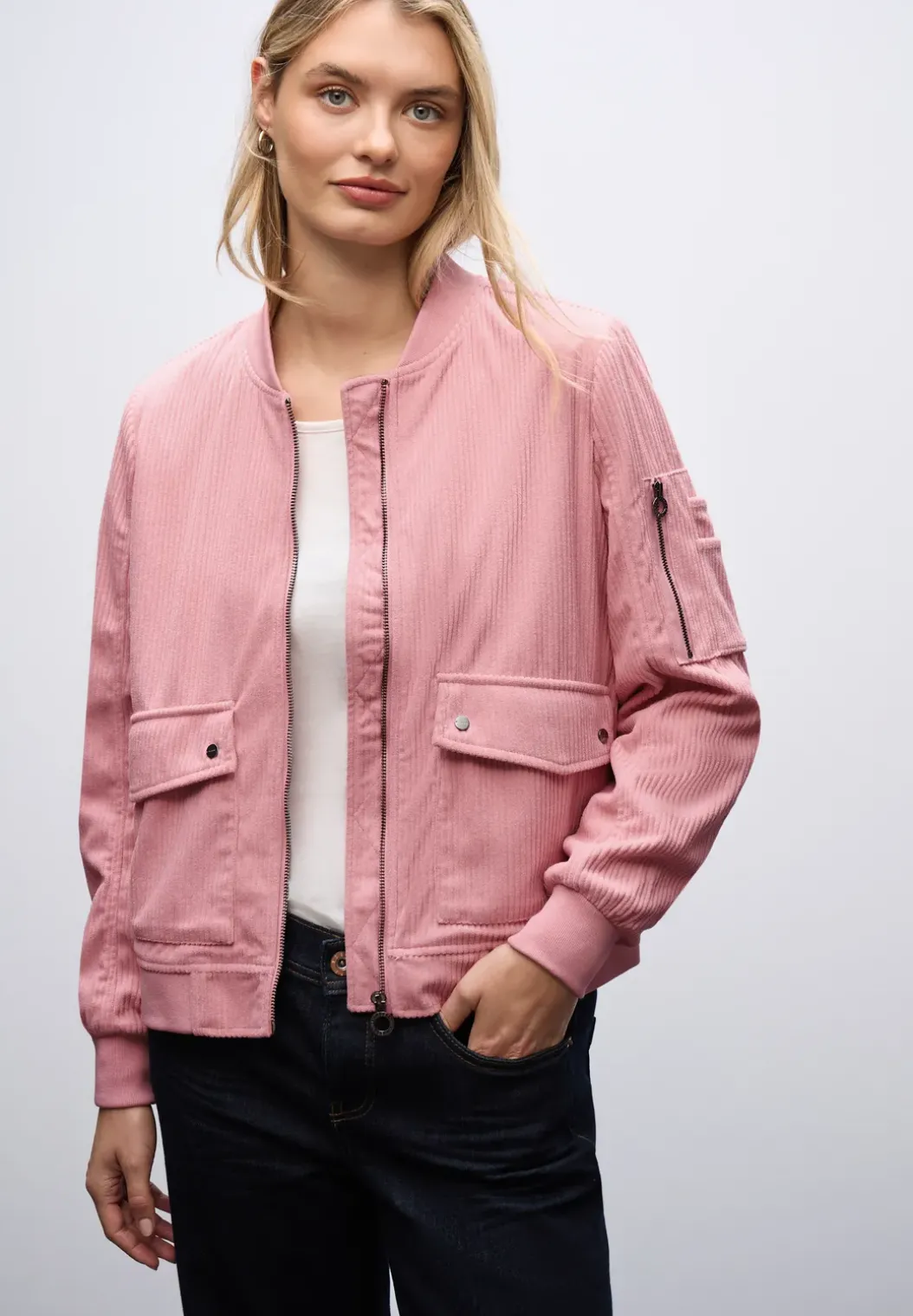 Zachte corduroy blouson