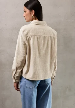 Zachte corduroy overhemdblouse