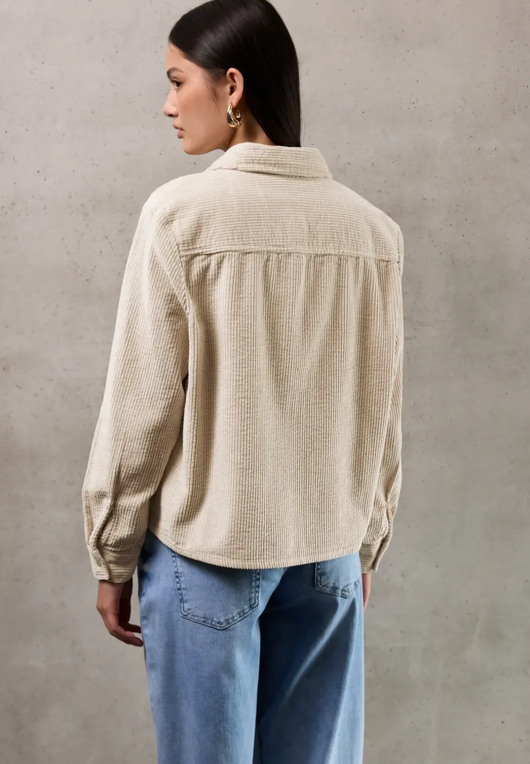 Zachte corduroy overhemdblouse